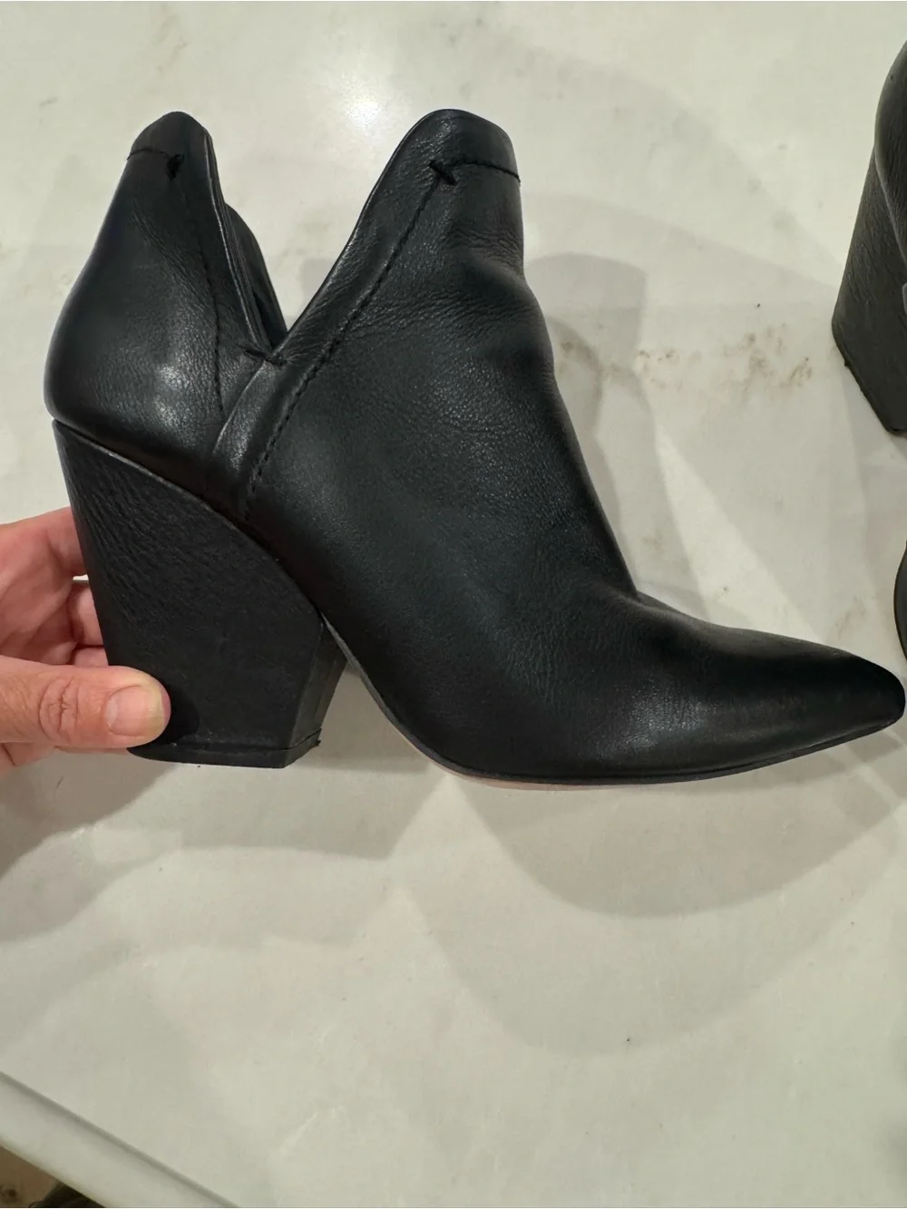 Splendid brand black Leather Pointed Heel Ankle Boot